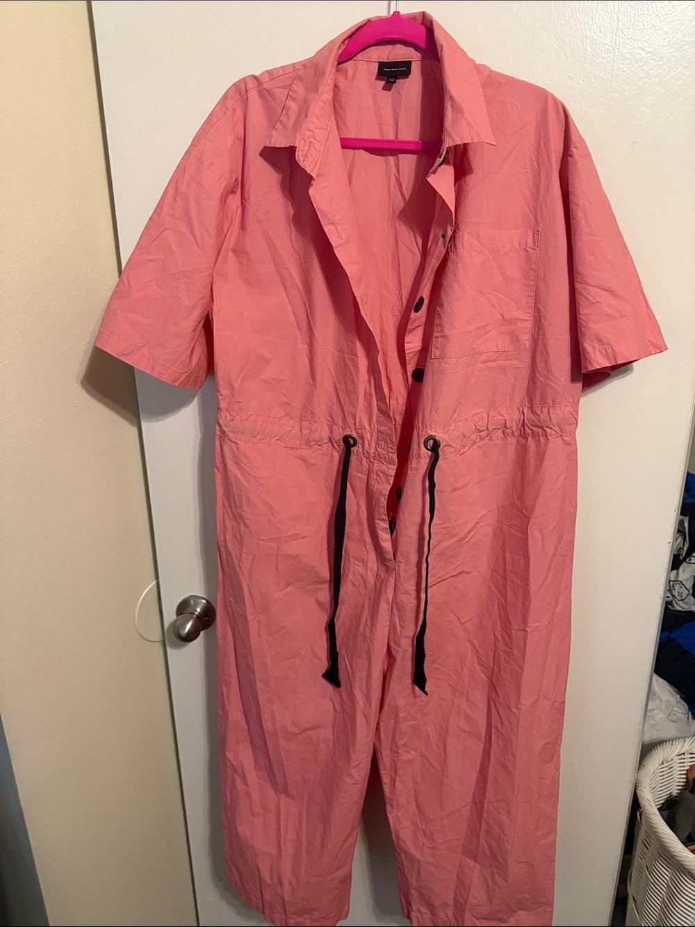 salmon colored jumpsuit